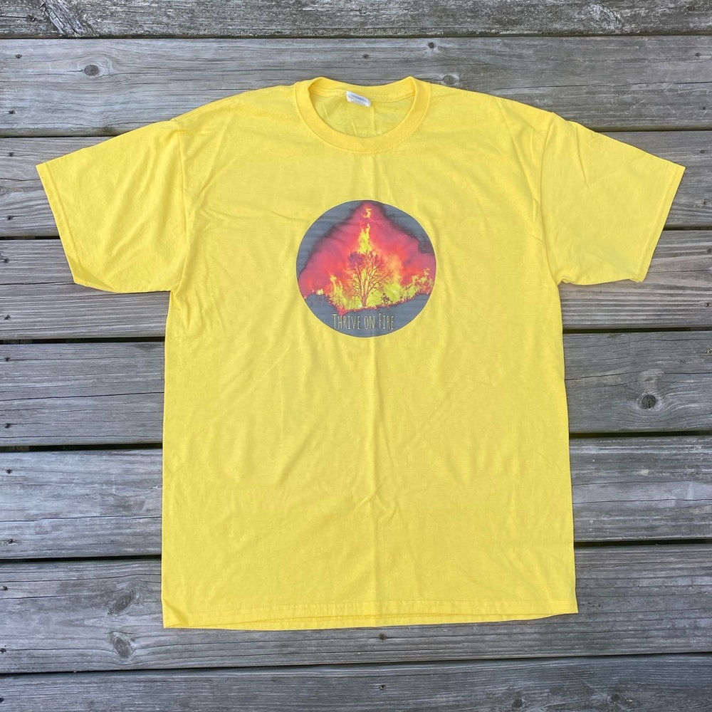 Bright Yellow Tee shirt Thrive on Fire t-shirt